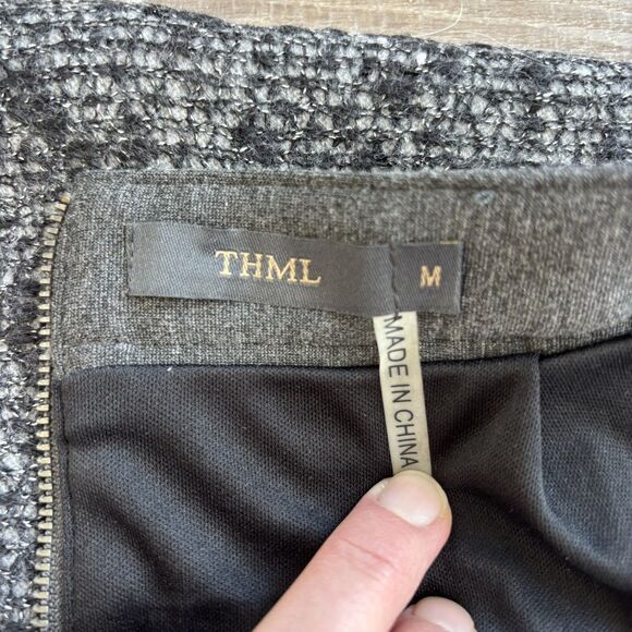 THML Womens Tweed Mini Skirt Sz M Career Mob Wife Preppy Old Money Blair Waldorf - Picture 5 of 9